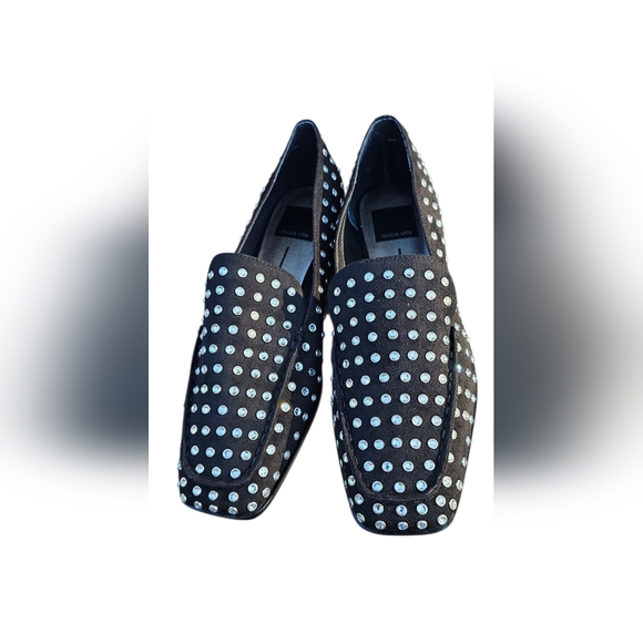 Dolce Vita - Beny Sparkly Bejeweled Loafers Jeweled Studs & Faux Suede NEW - Picture 2 of 9